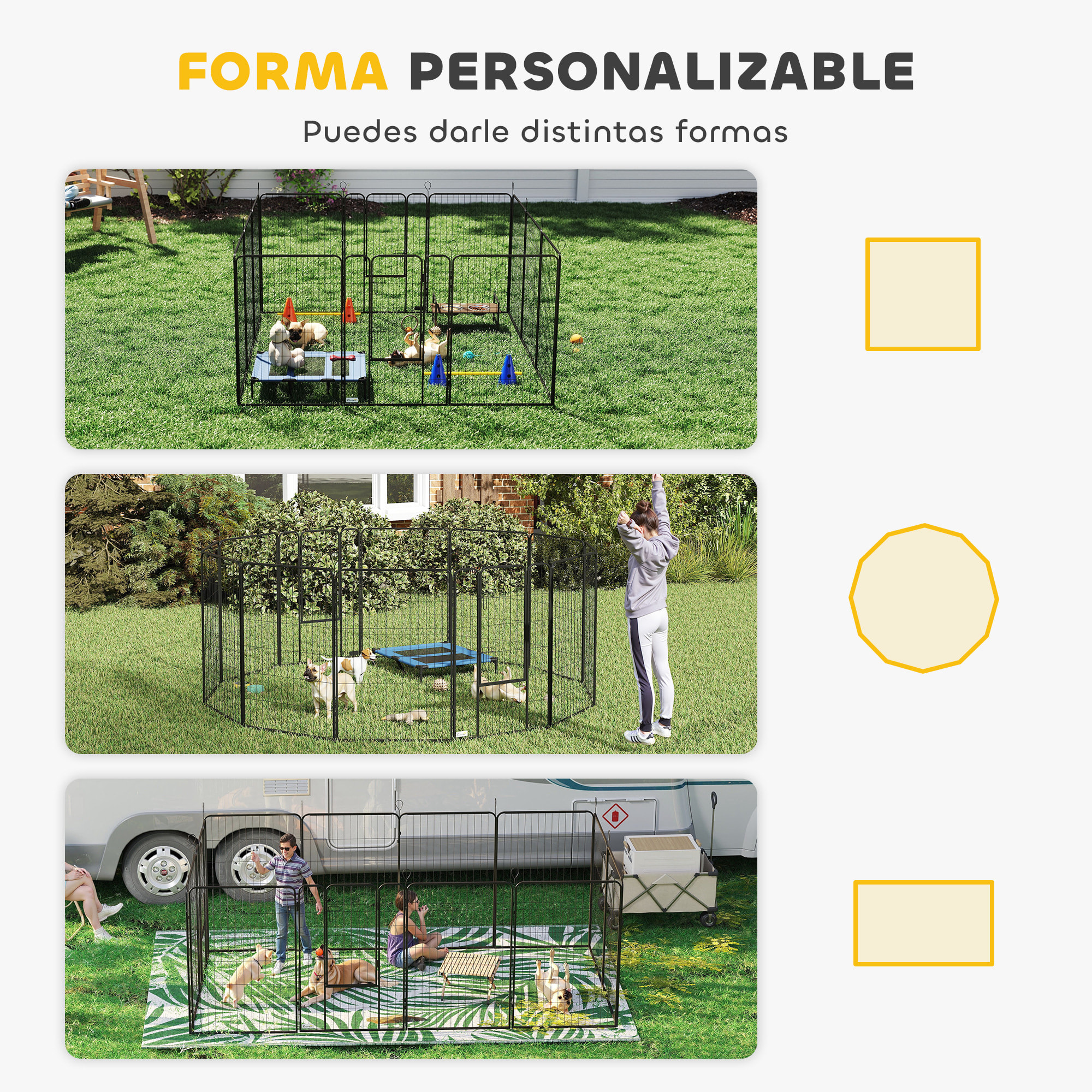 Parque para Perros Vallas para Mascotas de 12 Paneles 80x120 cm con 2 Puertas con Pestillo Corralito para Perros Grandes Medianos y Pequeños de Acero para Interior y Exterior Negro