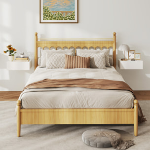 Juego de 2 Mesitas de Noche Flotantes con Cajón, Mesillas de Noche Dormitorio, Montado en la Pared, Estilo Moderno, para Sala de Estar, 40x30x15 cm, Blanco Brillo