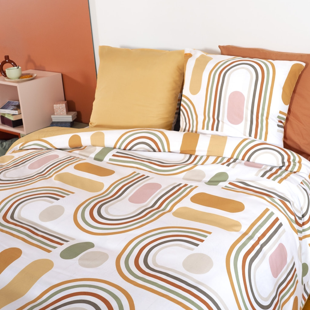 Parure de lit microfibre réversible orange TESS
