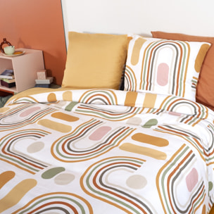 Parure de lit microfibre réversible orange TESS