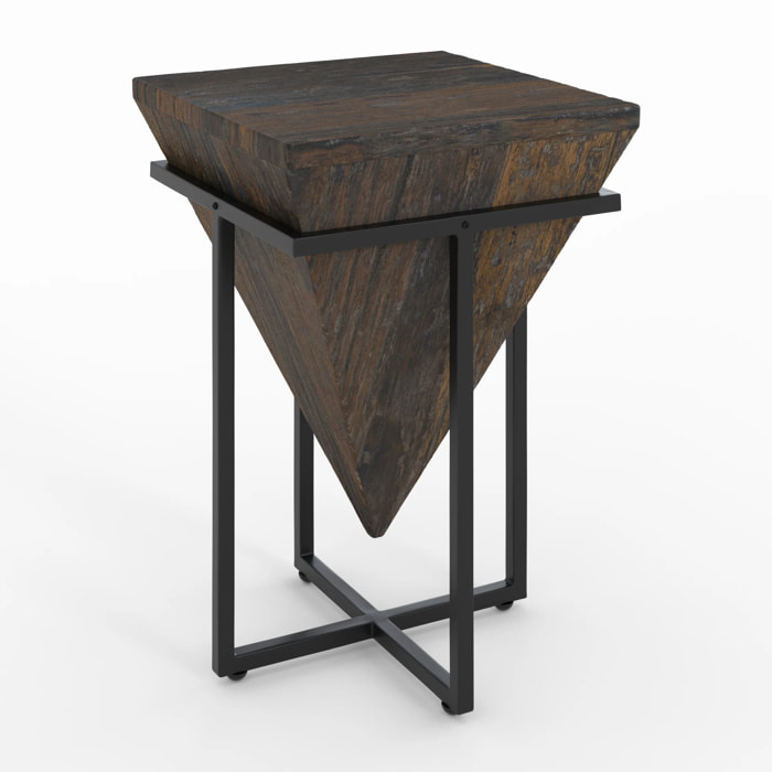 Petite table d'appoint en bois et métal - Shanghai
