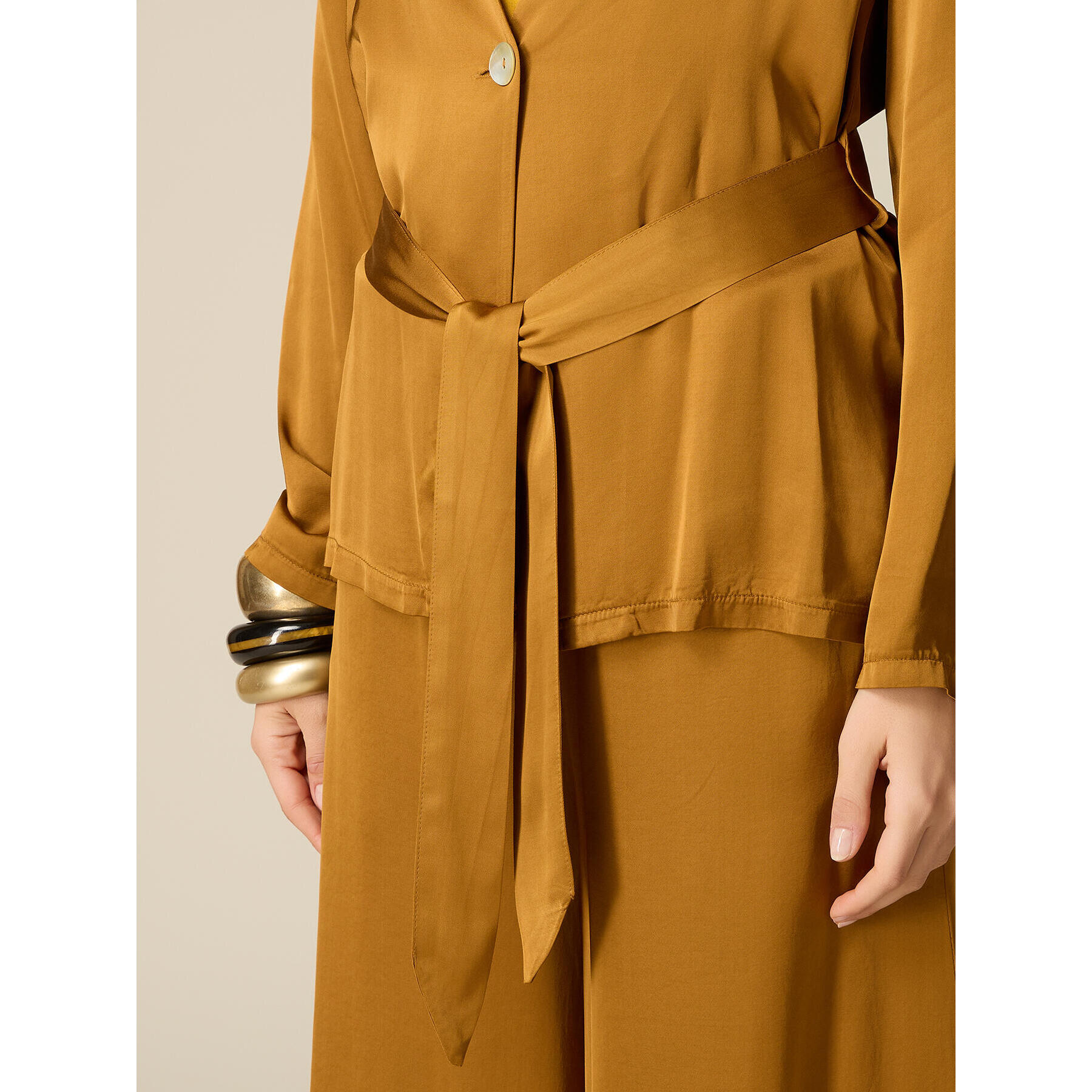 Oltre - Giacca destrutturata in raso di viscosa - Oro