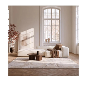 ORIS Alfombra efecto marmol con relieve beige, varias medidas disponibles.