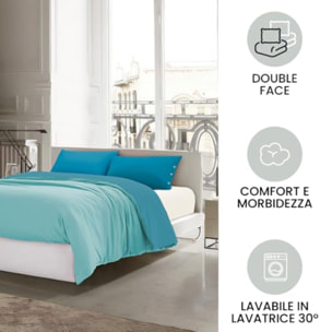 Intrecci Parure Copripiumino Bicolore 100% Cotone 255x240 , Matrimoniale
