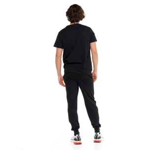 T-shirt in cotone elasticizzato a manica corta con logo grande Leone Basic