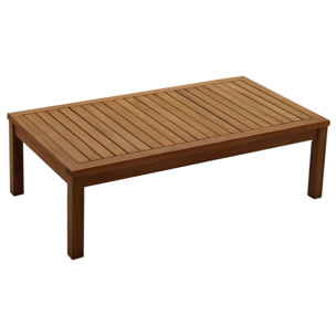 Salon de jardin d'angle 6 places en bois massif avec coussins déhoussables beige naturel BELIZE