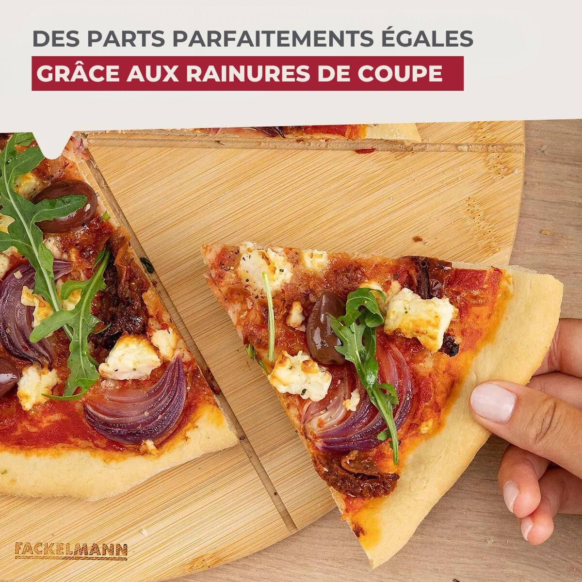 Ensemble de 4 Planches à pizza avec rainures de coupe, Ø 32 cm