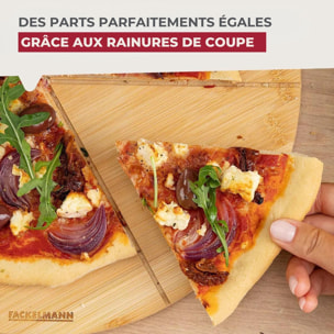 Ensemble de 4 Planches à pizza avec rainures de coupe, Ø 32 cm