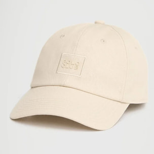 Gorra beige de seis paneles con logo Polo Club