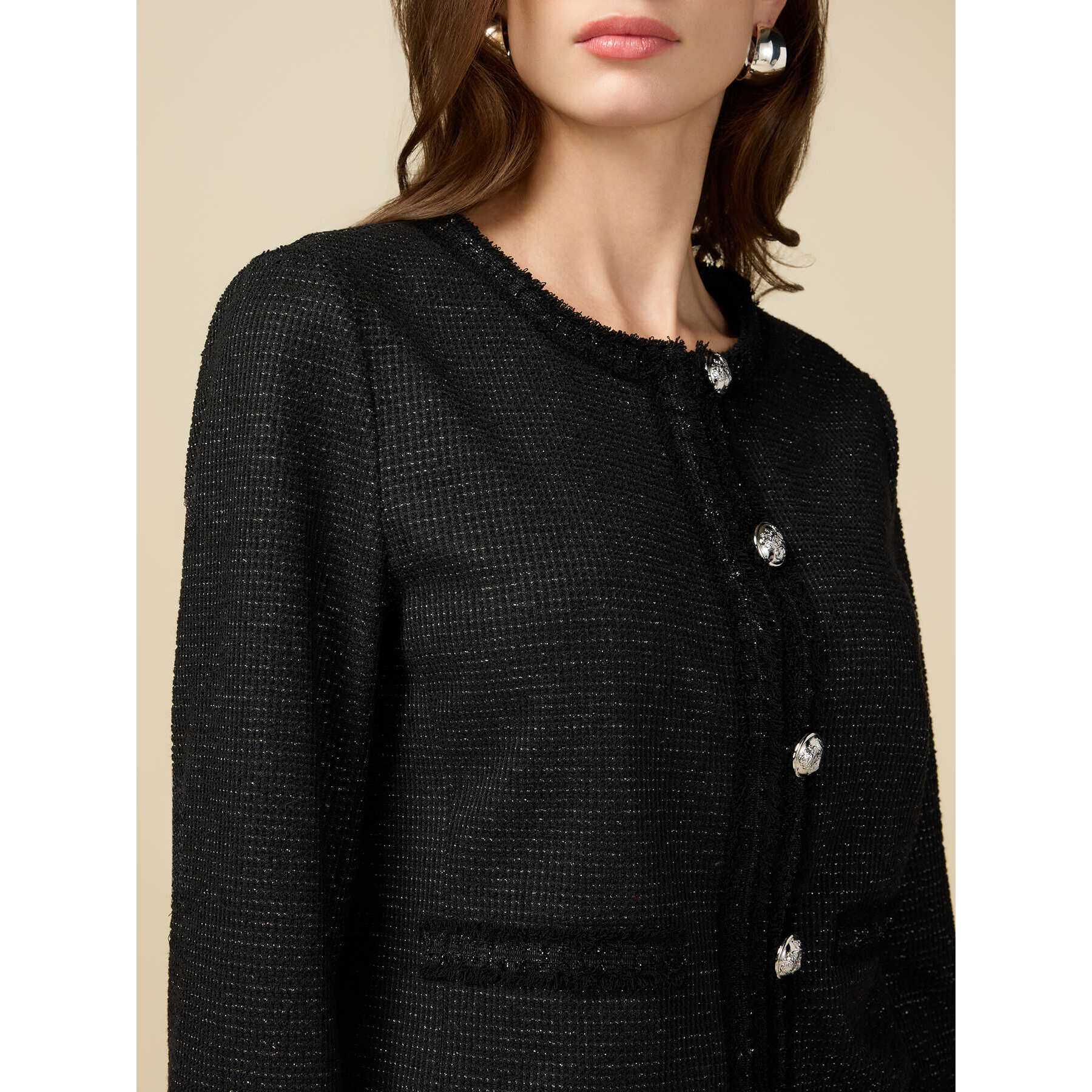 Oltre - Chaqueta corta de tweed - Negro