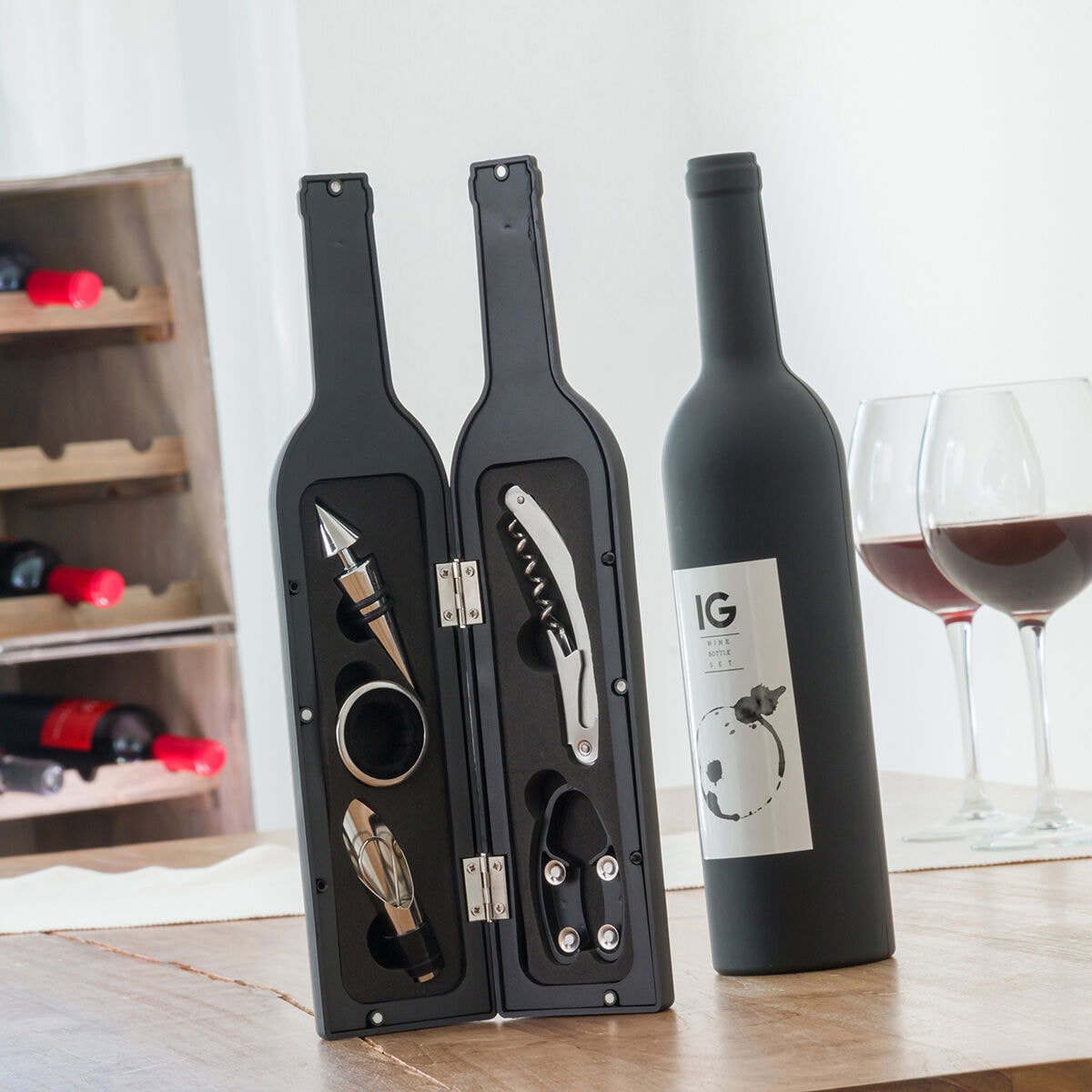 Astuccio a Bottiglia per Utensili Vino InnovaGoods 5 Pezzi