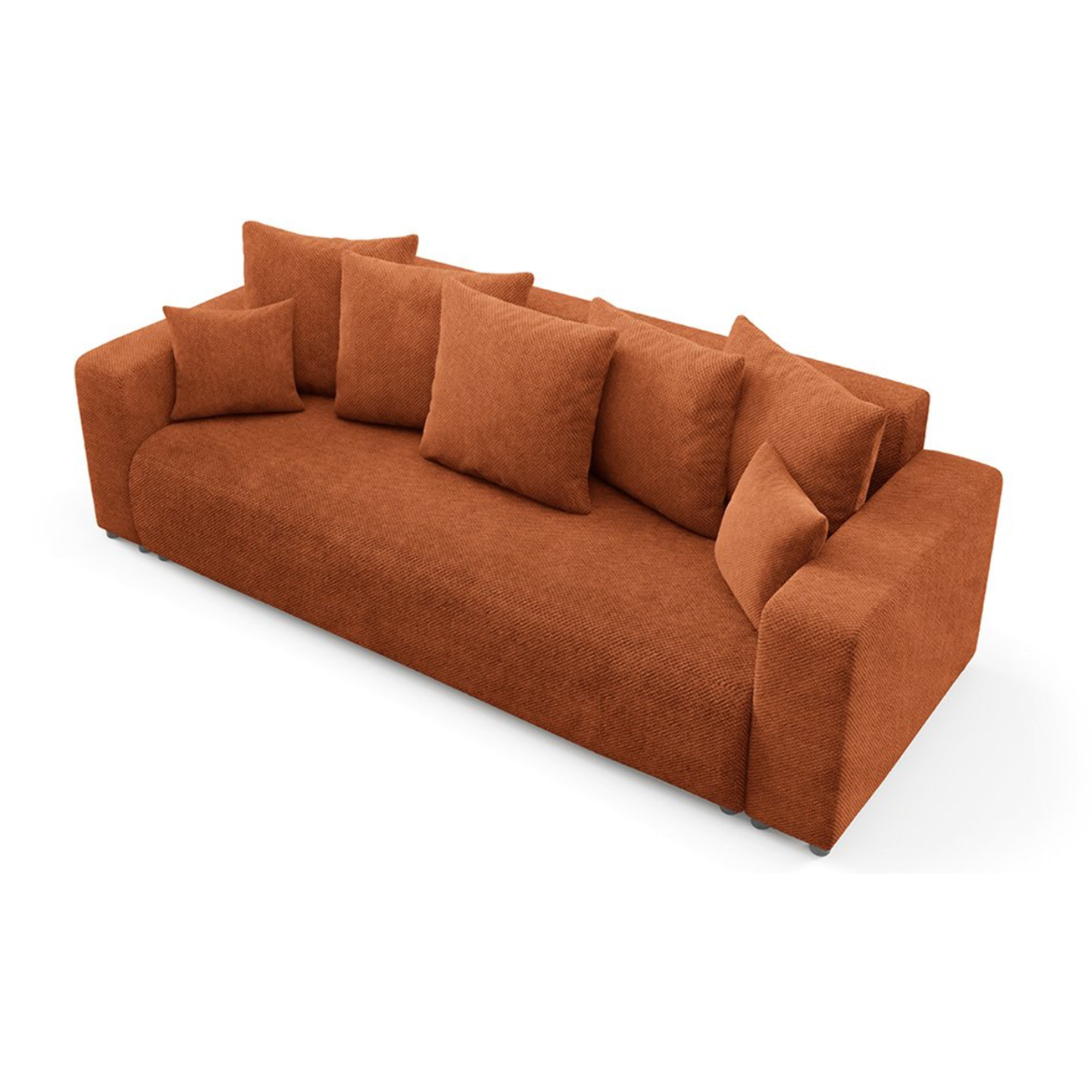 GLORIA - Canapé droit convertible 3 places en tissu terra