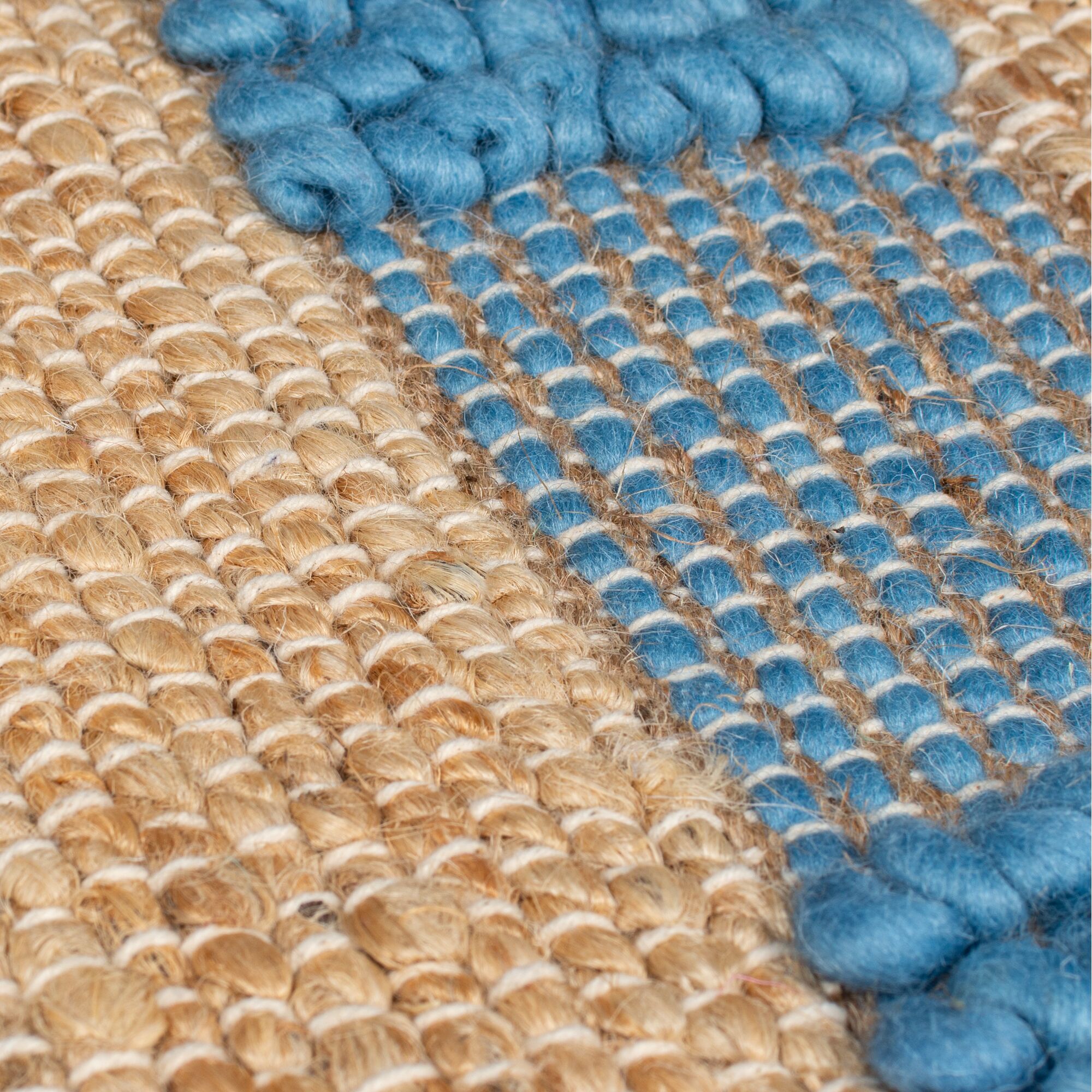 Tapis en jute Medina bleu Bleu