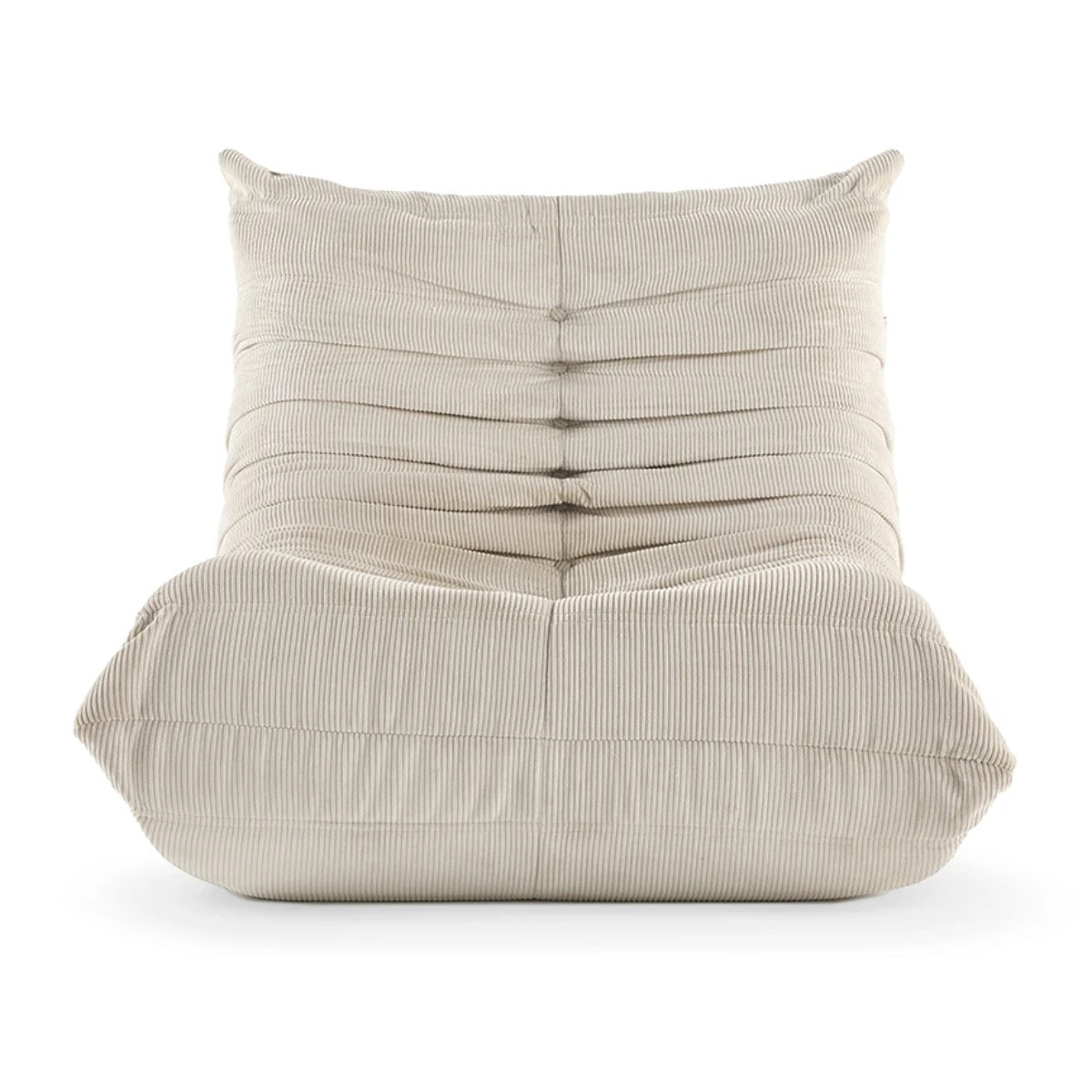 EMILE - Fauteuil en velours côtelé crème