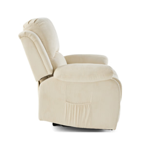 Armand - fauteuil relax électrique en velours côtelé - Beige
