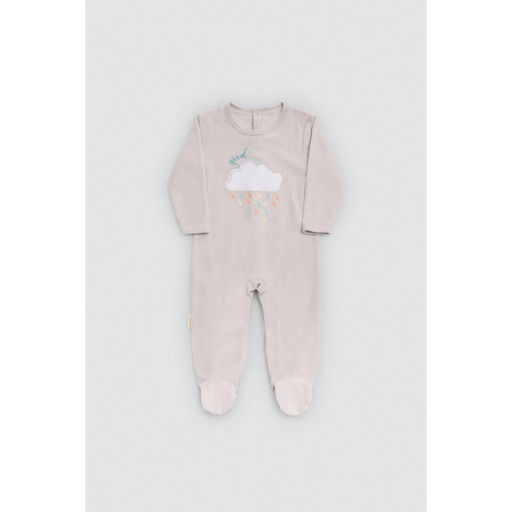 Tutina per neonato a maniche lunghe grigia Rainy Day