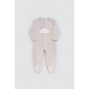Tutina per neonato a maniche lunghe grigia Rainy Day