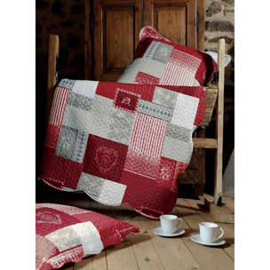 Boutis et Taies avec Imprimé Patchwork Romantique - Rouge