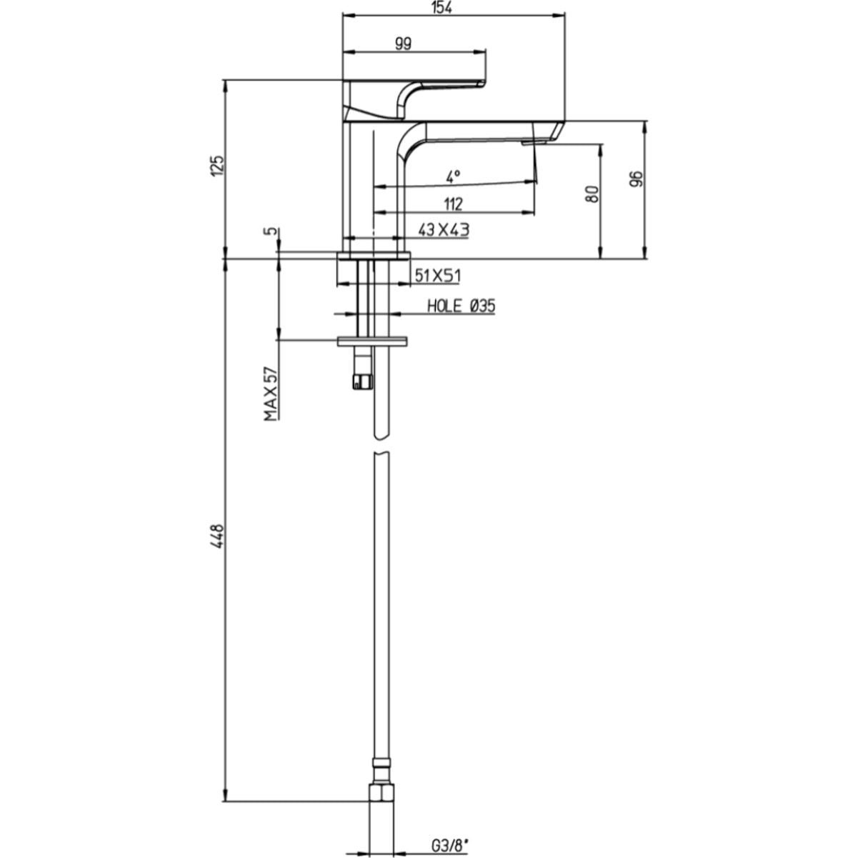 Robinet eau froide Subway 3.0 Brushed Nickel Matt