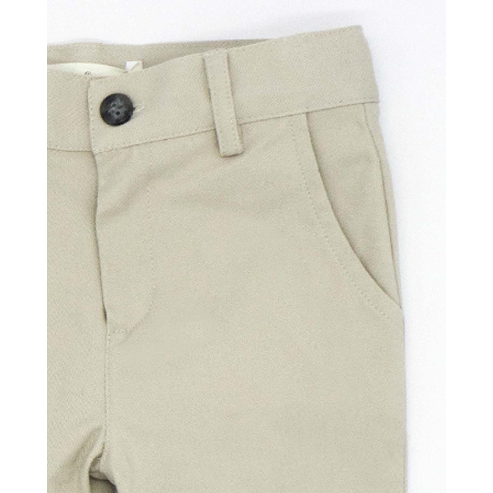 Pantalon largo sarga beige