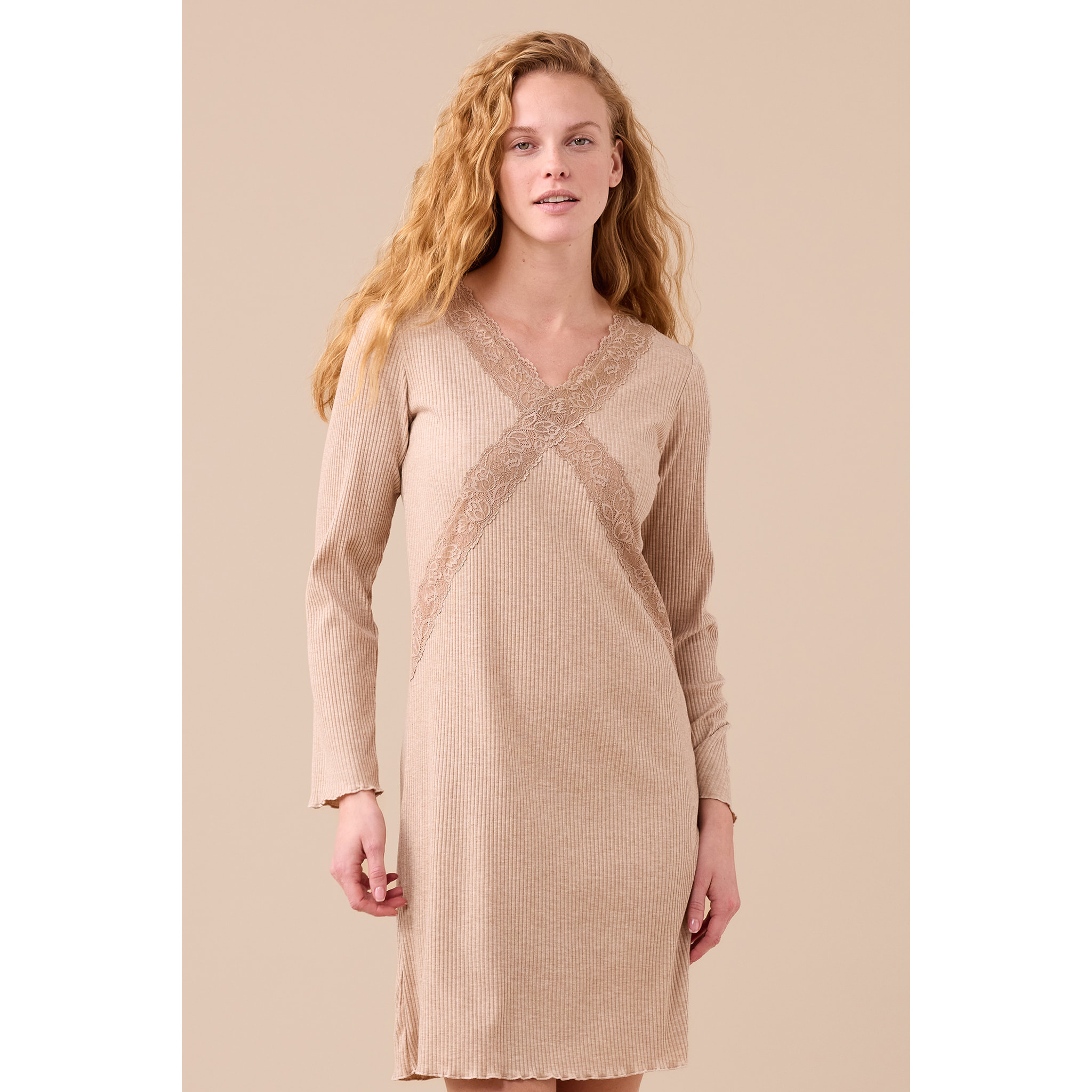 Camicia da notte donna in costina di viscosa articolo classic Noidinotte