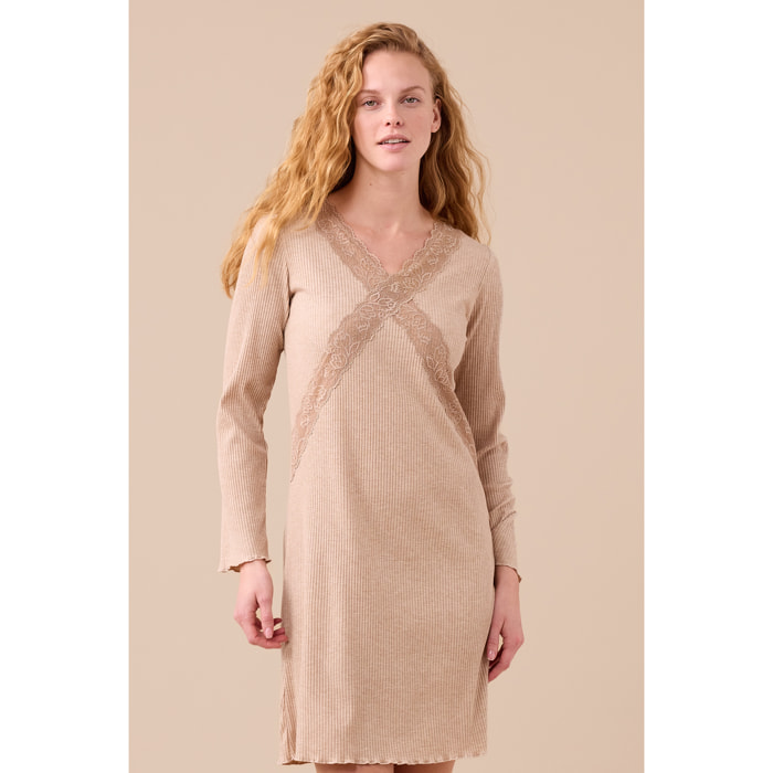 Camicia da notte donna in costina di viscosa articolo classic Noidinotte