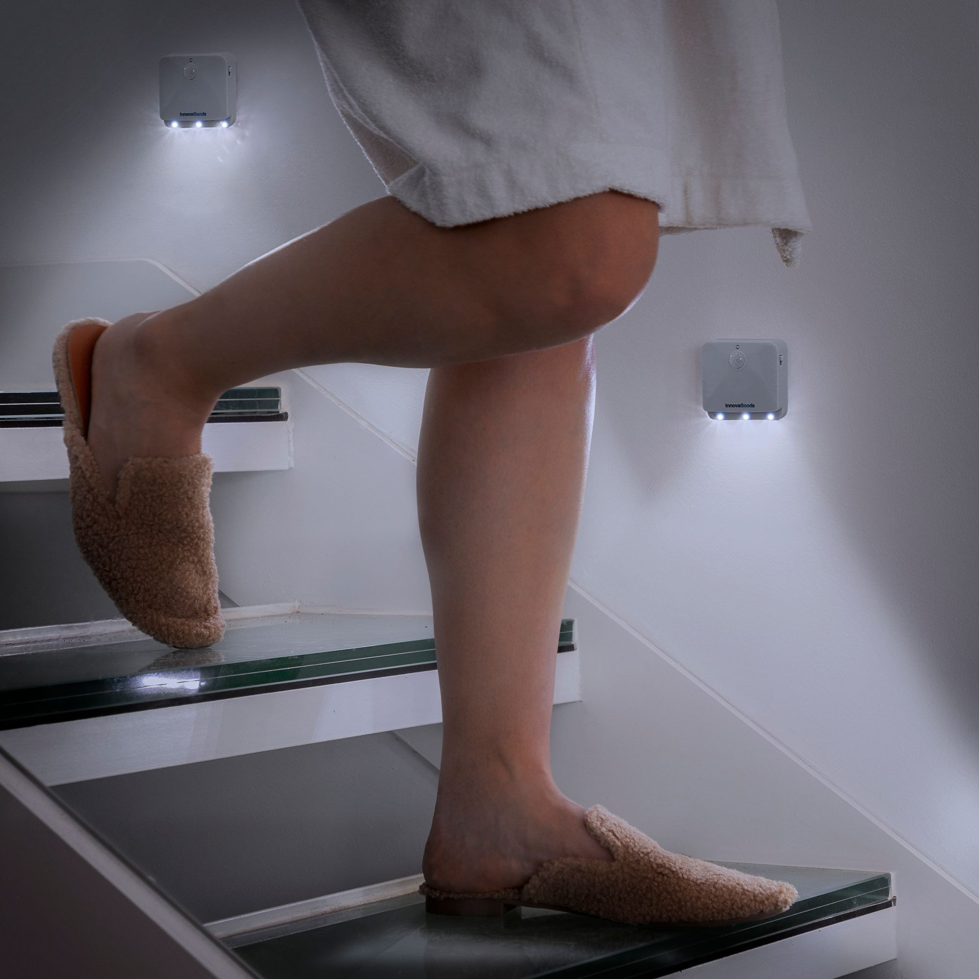 Pacchetto di 2 LED con sensore di movimento - bianco - 6,7x2,6x6,3 cm
