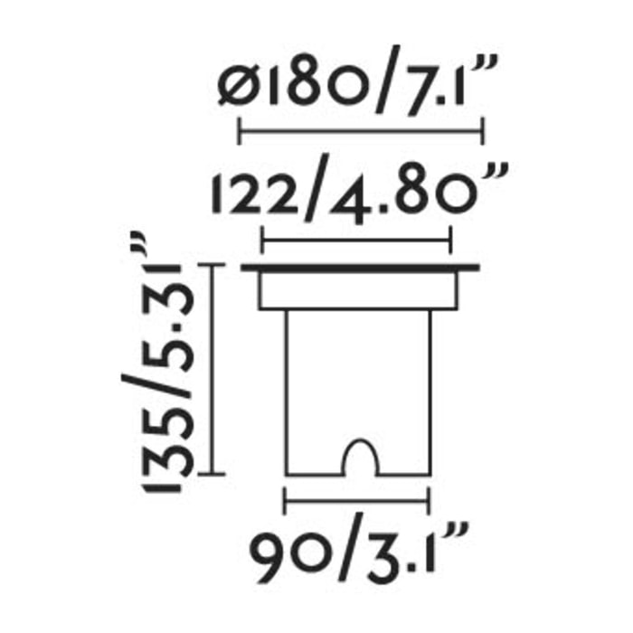 GEISER 180 Lampada incasso regolabile grigio 38°