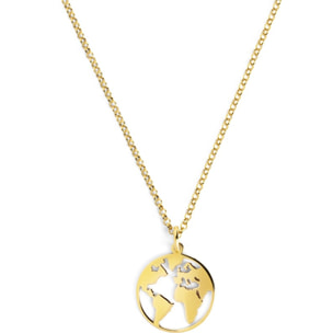 Collana World Argento Placcato Oro