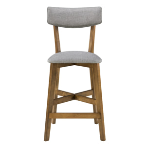 Lot de 2 chaises pour îlot central 68 cm en tissu gris foncé - Elmer