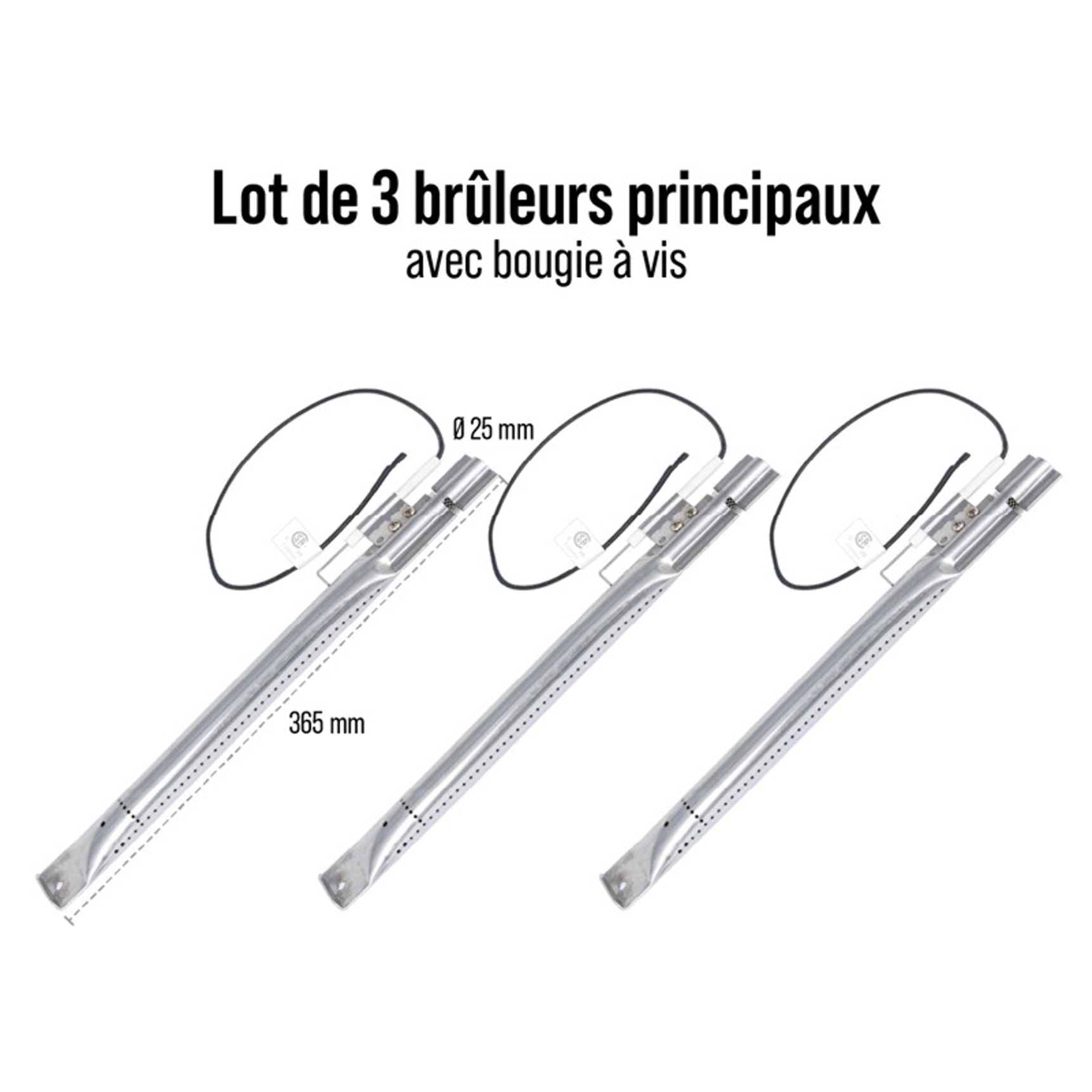 Lot 3 brûleurs avec bougie a vis