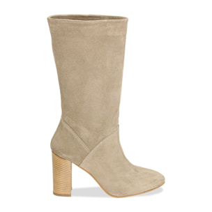 Botines de ante topo, tacón de 9 cm