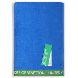 Toalla de playa velour azul benetton