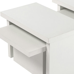 Table basse gigogne design – effet bois blanc (3 pièces) MARFA