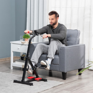 Pedales Estáticos Personas Mayores, Pedaleador Ejercitador de Piernas y Brazos, Altura Ajustable 75-97 cm, Ancho Regulable 44-56 cm, con Pantalla LCD y Rodillo Masajeador para Pies