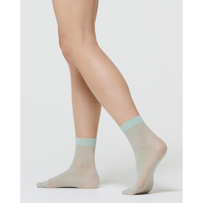 CALZINO VELATO CAROL CON MOTIVO RIGHE VERTICALI