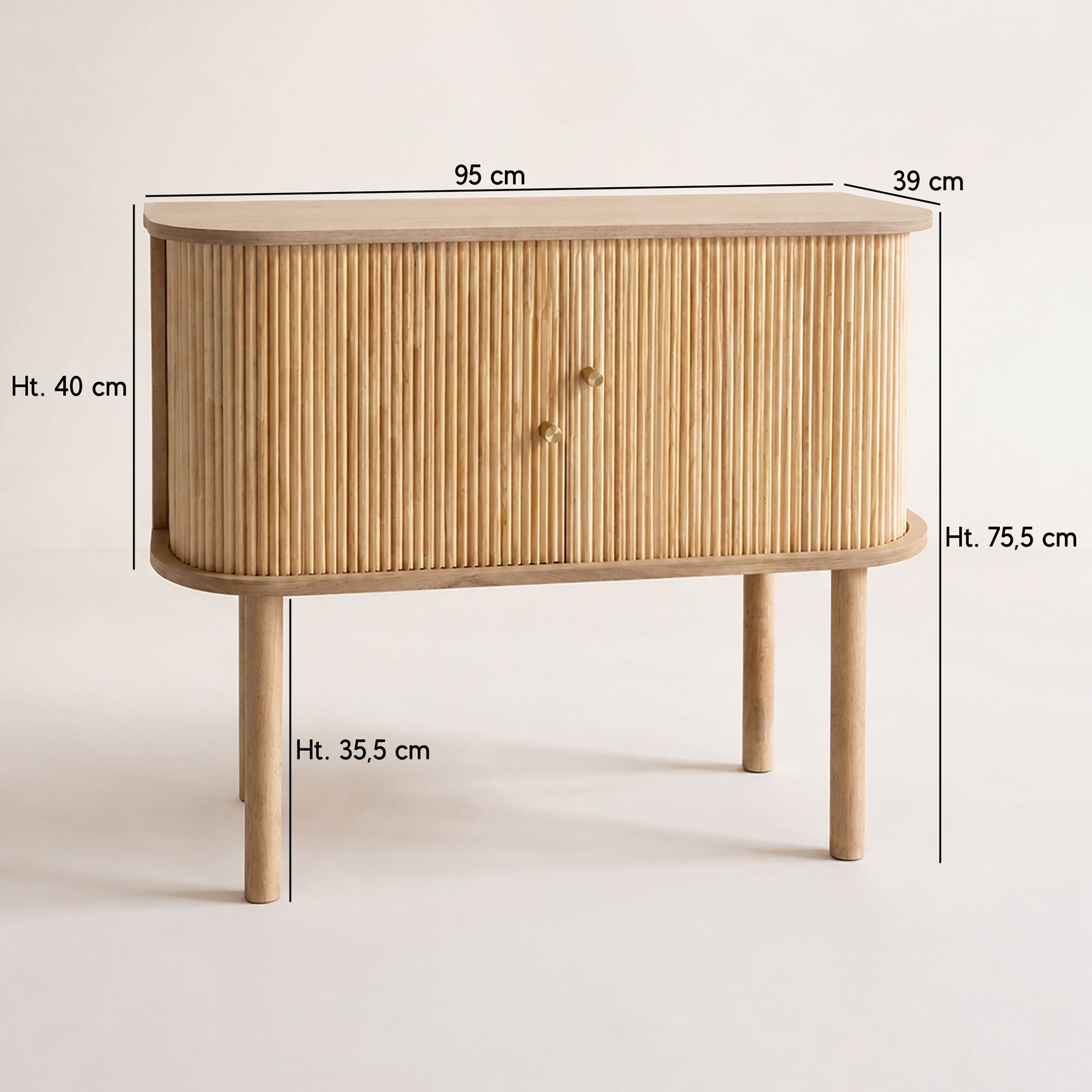 Bahut en bois clair avec portes coulissantes HECTOR