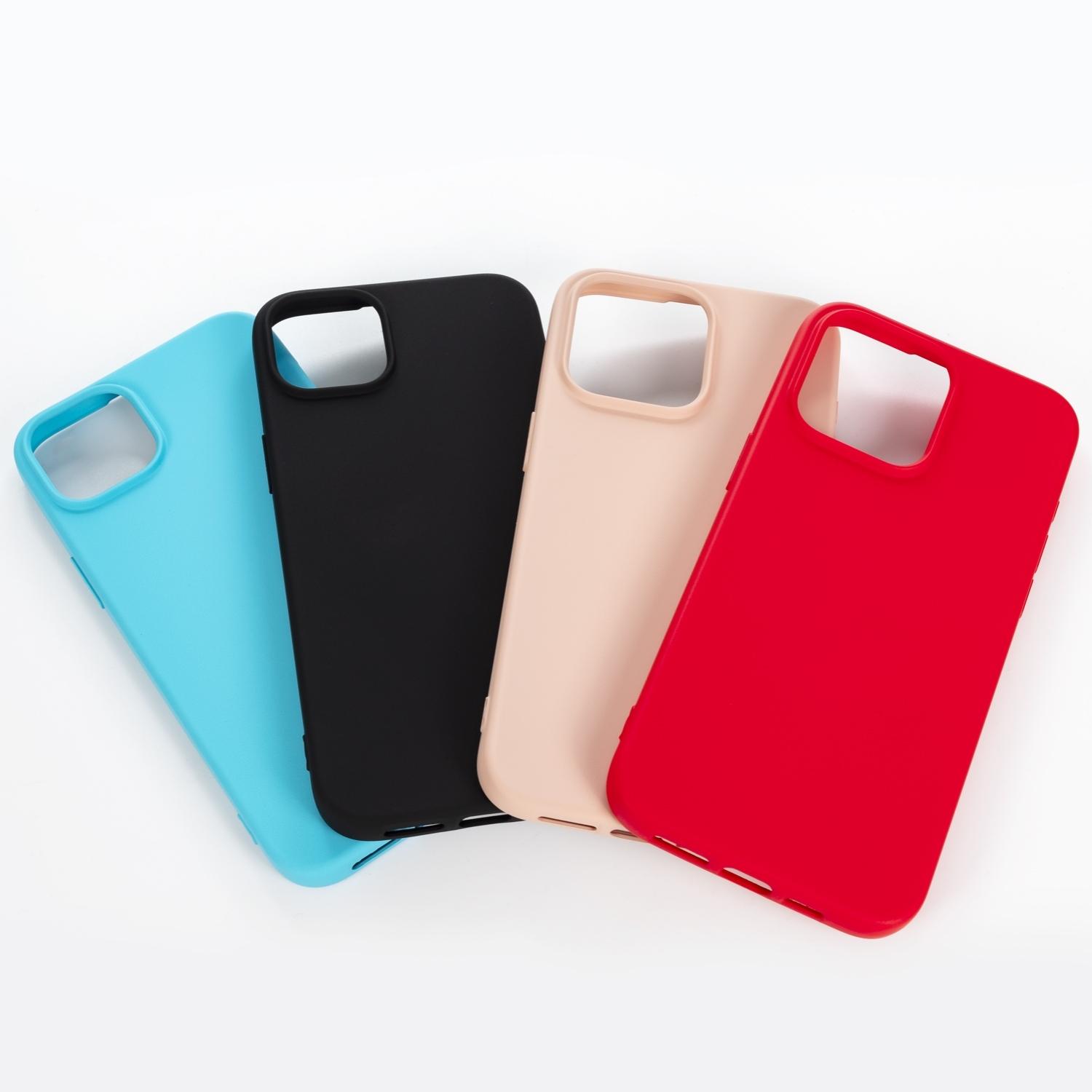 DAM Custodia in silicone Essential per iPhone 15 Plus. Interno in morbido velluto. 8,06x1,06x16,37 centimetri. Colore blu