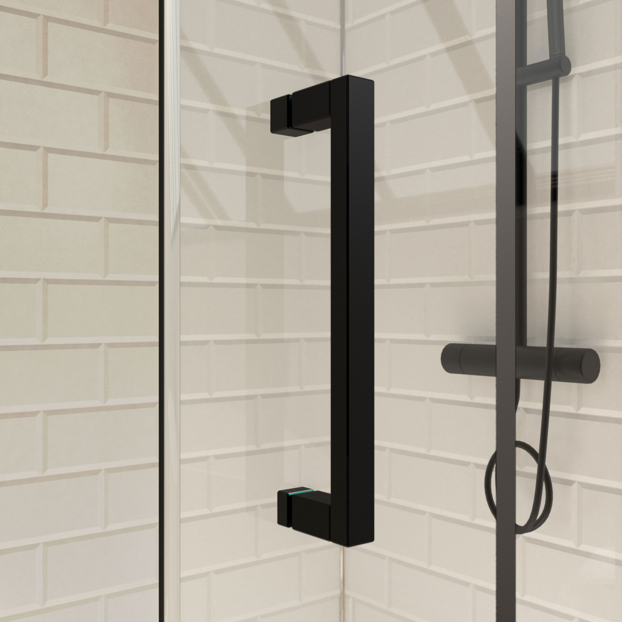 Porte de douche serigraphiee - 90x200cm + Paroi retour - 90x200 cm - PORTE PIVOTANTE