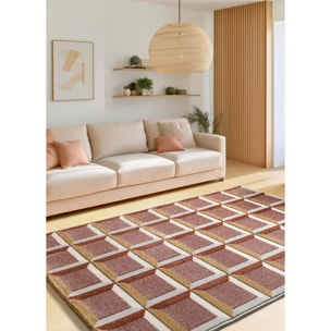 AMARA Alfombra geométrica con relieve caldera, varias medidas disponibles.