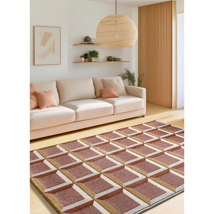 AMARA Alfombra geométrica con relieve caldera, varias medidas disponibles.