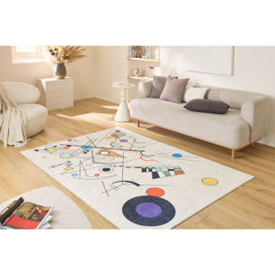 STAMPA - Tapis lavable à motif artistique - Beige