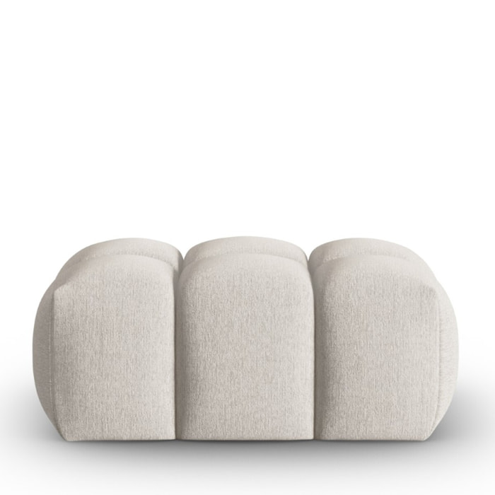 Pouf "Lorella" en tissu structurel beige