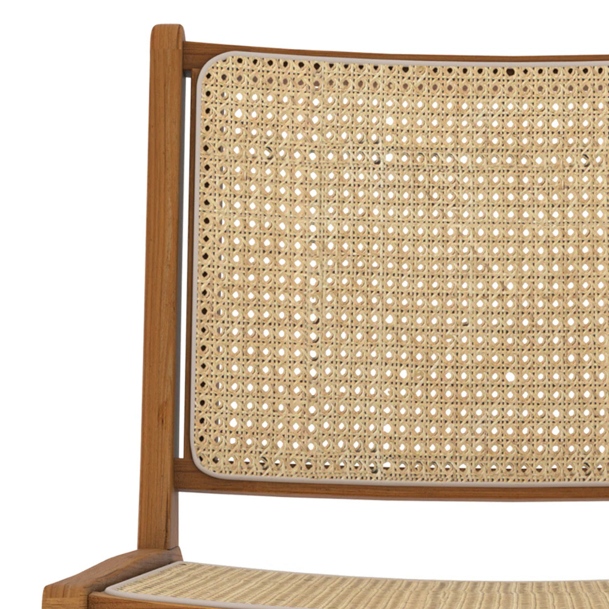 Fauteuil en teck et tressage cannage en rotin - Kilka