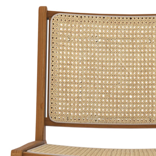 Fauteuil en teck et tressage cannage en rotin - Kilka