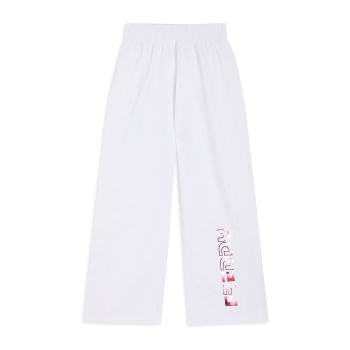 Pantaloni Bambina Wide Leg in Cotone Elasticizzato