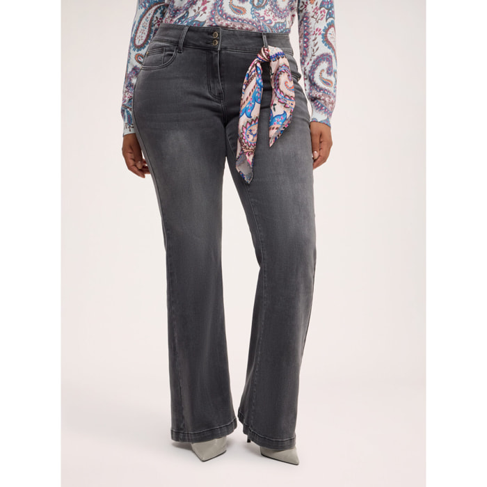 Fiorella Rubino - Jeans Flare con pañuelo - Gris