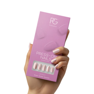 Pink Gellac - 2003 Dreamy Chrome - carré moyen - Faux ongles à presser - Faux-ongles réutilisables - Press-on nails