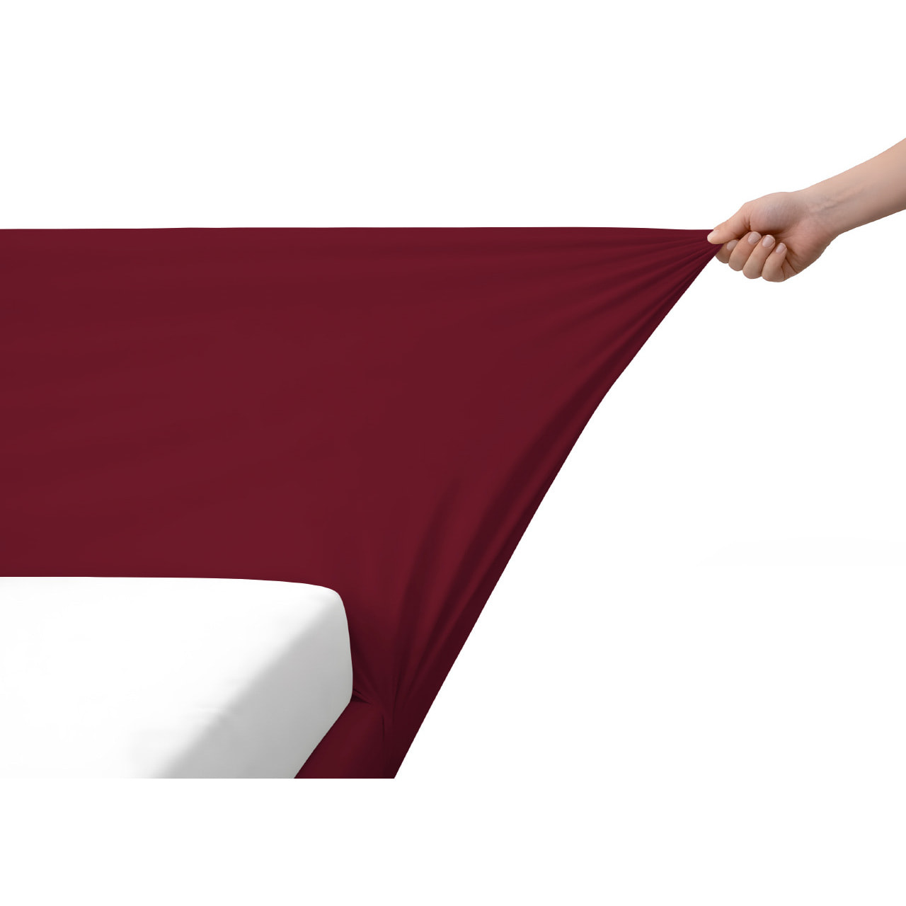 Vestiletto Giroletto Effetto Velluto Estensibile Tinta Unita Matrimoniale Perfetto Bordeaux