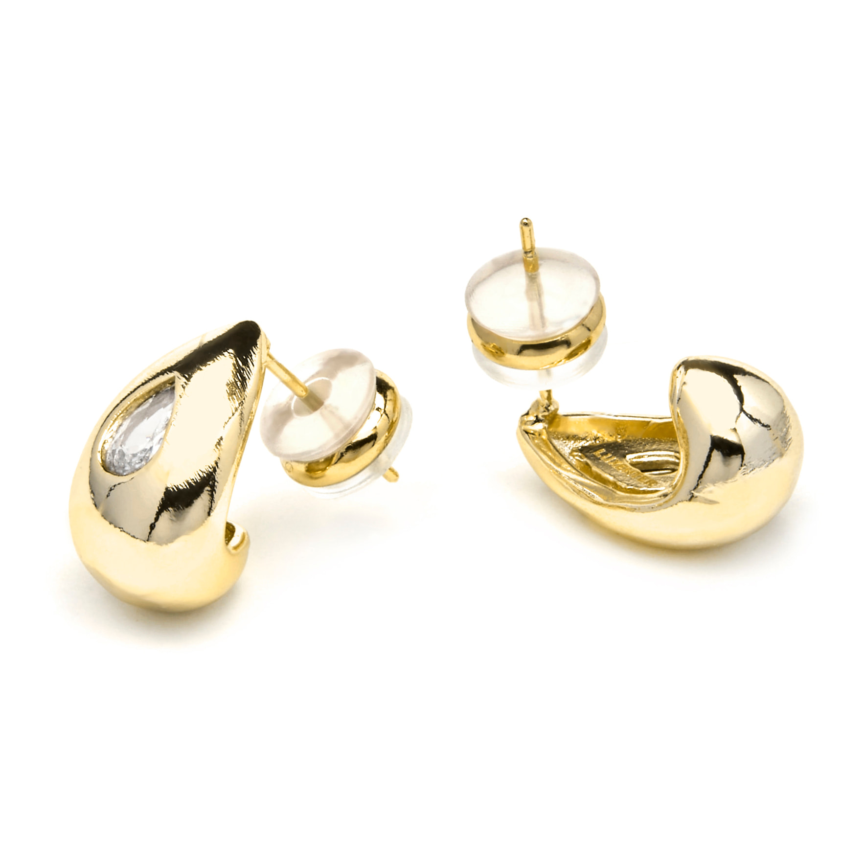 Pendientes acabado oro amarillo de 18k y Circonita Brillante